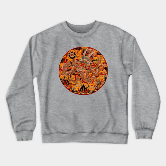 Inperial Ming Chinese Dragon Art Crewneck Sweatshirt by ppandadesign